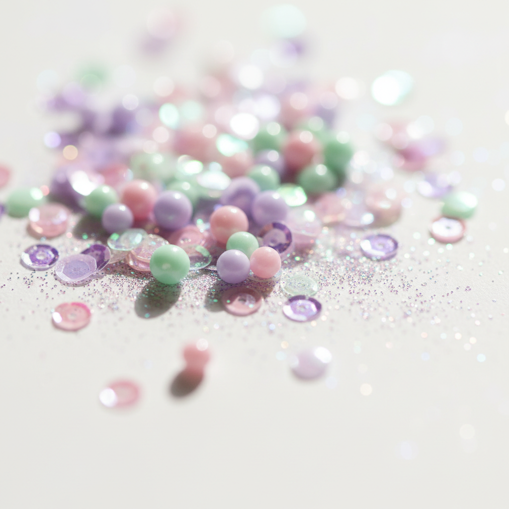 Glitter beads and sequins